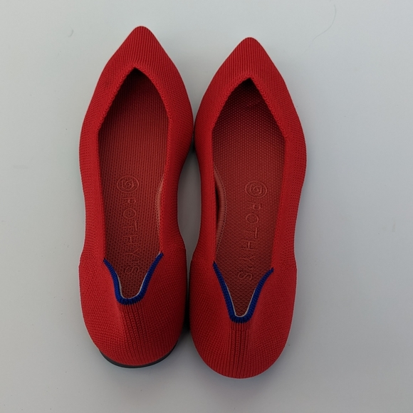 ♥️NWOT Rothy's The Point Flame Red Woman's Flat Shoes♥️ - Picture 10 of 16